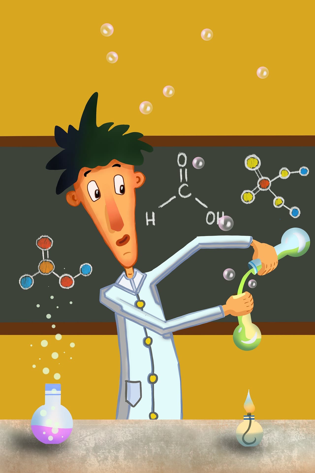 Illustration: Experimentieren in der Chemie